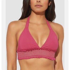 Nwt Bleu Rod Beattie Smocked Halter Swim Top